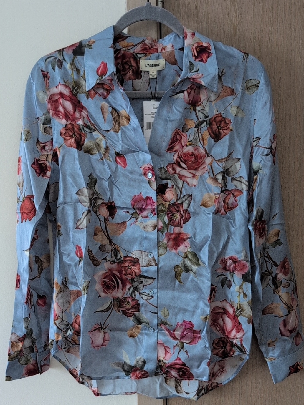 L'AGENCE Silk Tyler Shirt - SIZE S | Summer Floral Office Style - Picture 13 of 15
